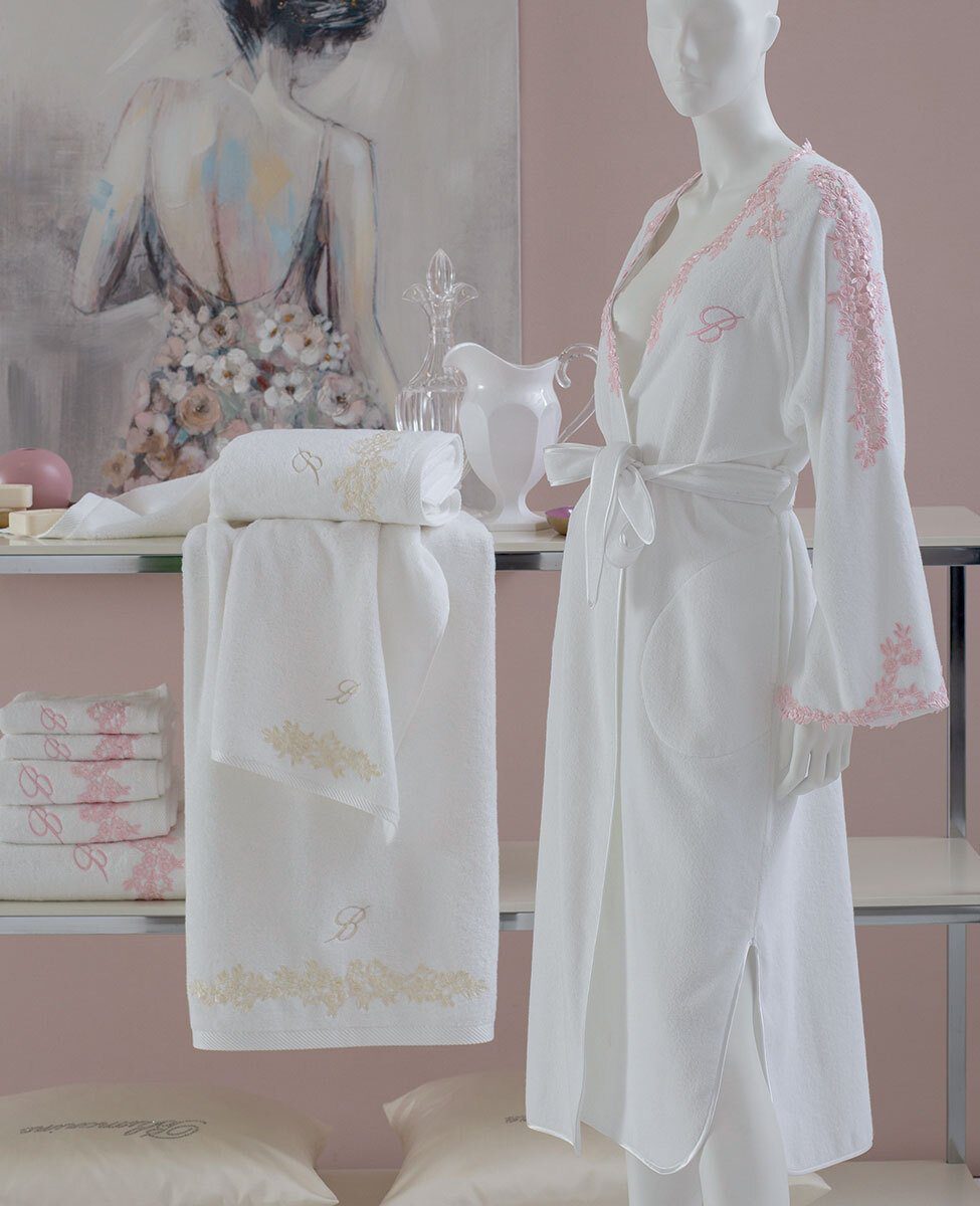 Blumarine Accappatoio Kimono Con Inserti Macrame' Ivonne