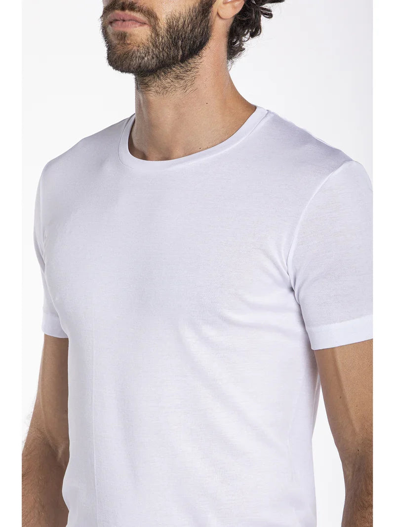 Julipet T Shirt Girocollo In Puro Cotone Filoscozia Mercerizzato Isacco Jnl106