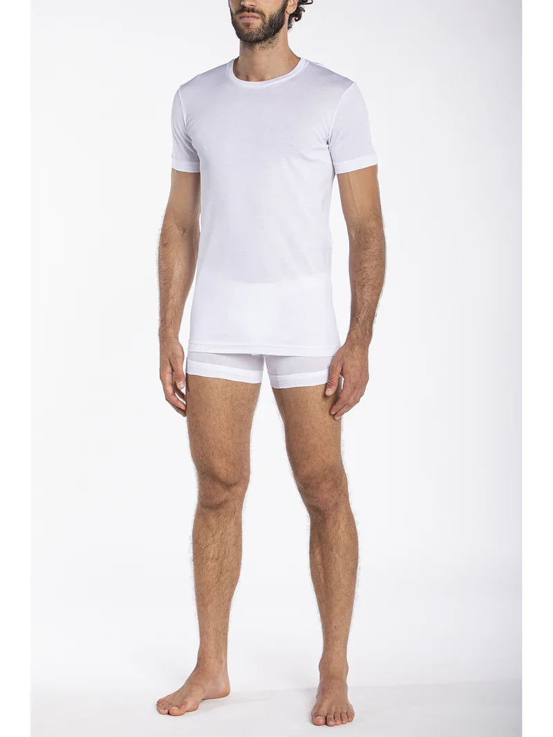 Julipet T Shirt Girocollo In Puro Cotone Filoscozia Mercerizzato Isacco Jnl106