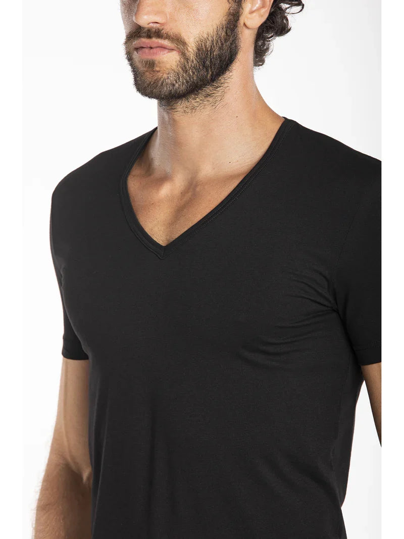 Julipet T Shirt Scollo A V In Jersey Di Cotone Mako' Elasticizzato Iper Jnm121