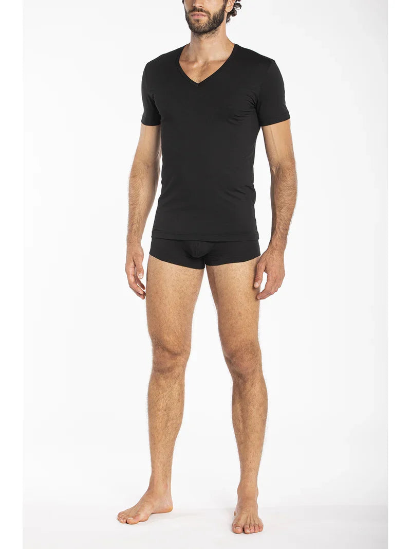 Julipet T Shirt Scollo A V In Jersey Di Cotone Mako' Elasticizzato Iper Jnm121