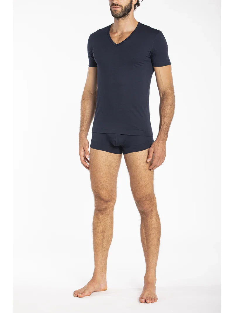 Julipet T Shirt Scollo A V In Jersey Di Cotone Mako' Elasticizzato Iper Jnm121