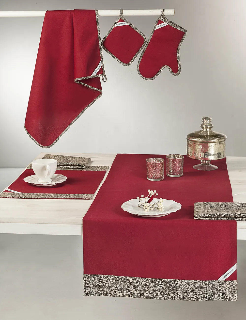 Borbonese Set Guanto E 2 Presine Jolie