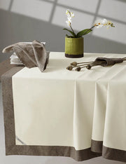 Borbonese Centrotavola In Cotone Con Bordo Fantasia Op Jolie