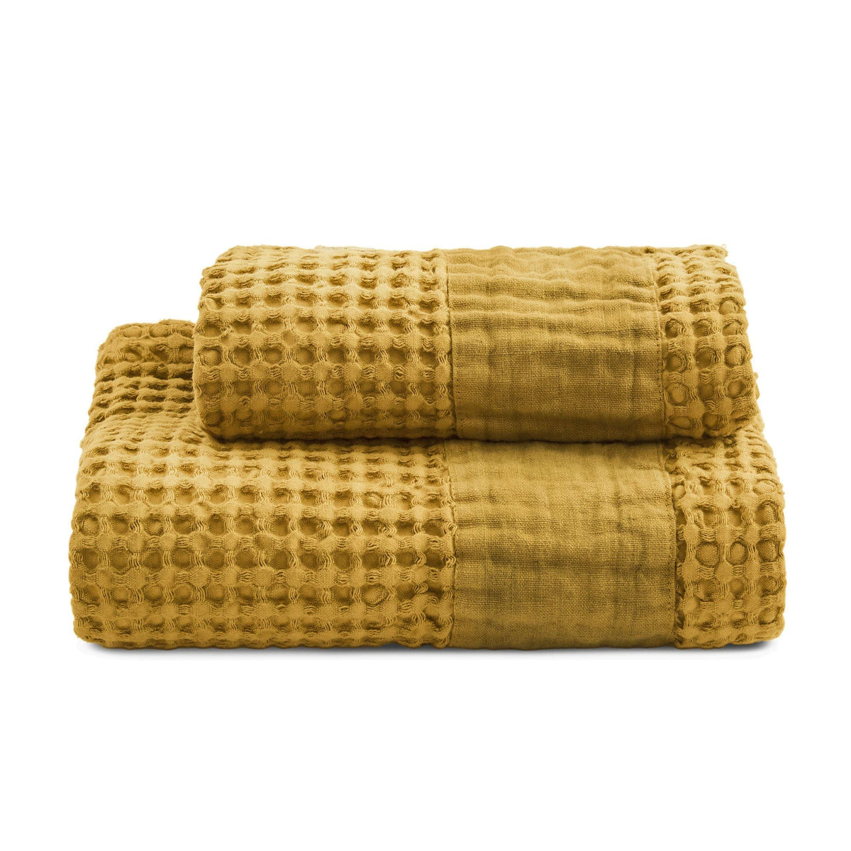BIANCOPERLA SET ASCIUGAMANO 1+1 IN NIDO D'APE DI COTONE CON BALZA LINO MILANO