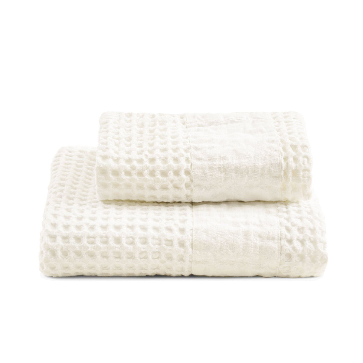 BIANCOPERLA SET ASCIUGAMANO 1+1 IN NIDO D'APE DI COTONE CON BALZA LINO MILANO