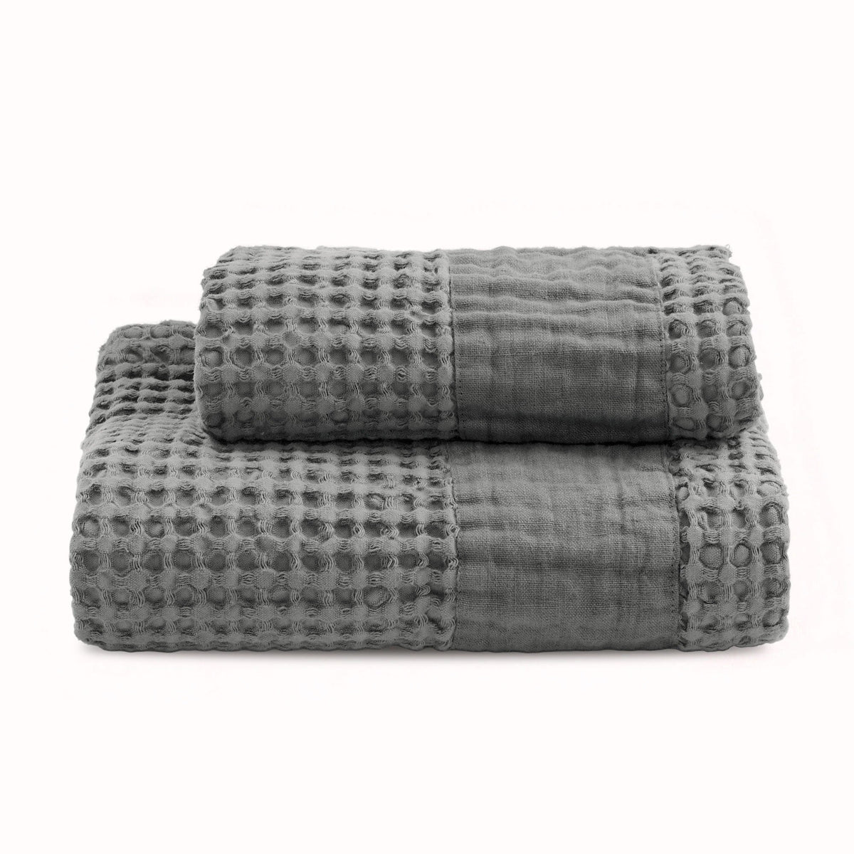 BIANCOPERLA SET ASCIUGAMANO 1+1 IN NIDO D'APE DI COTONE CON BALZA LINO MILANO