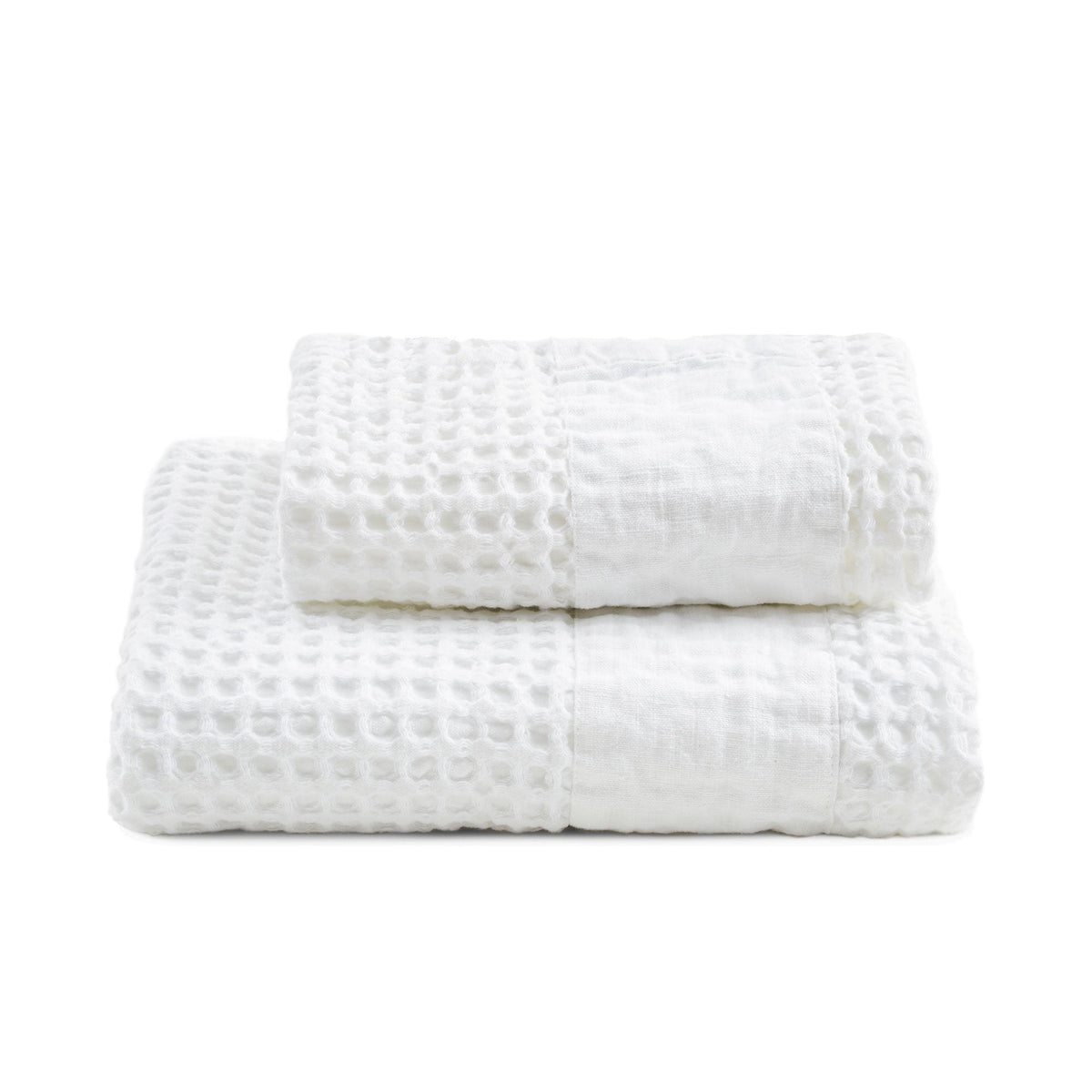 BIANCOPERLA SET ASCIUGAMANO 1+1 IN NIDO D'APE DI COTONE CON BALZA LINO MILANO