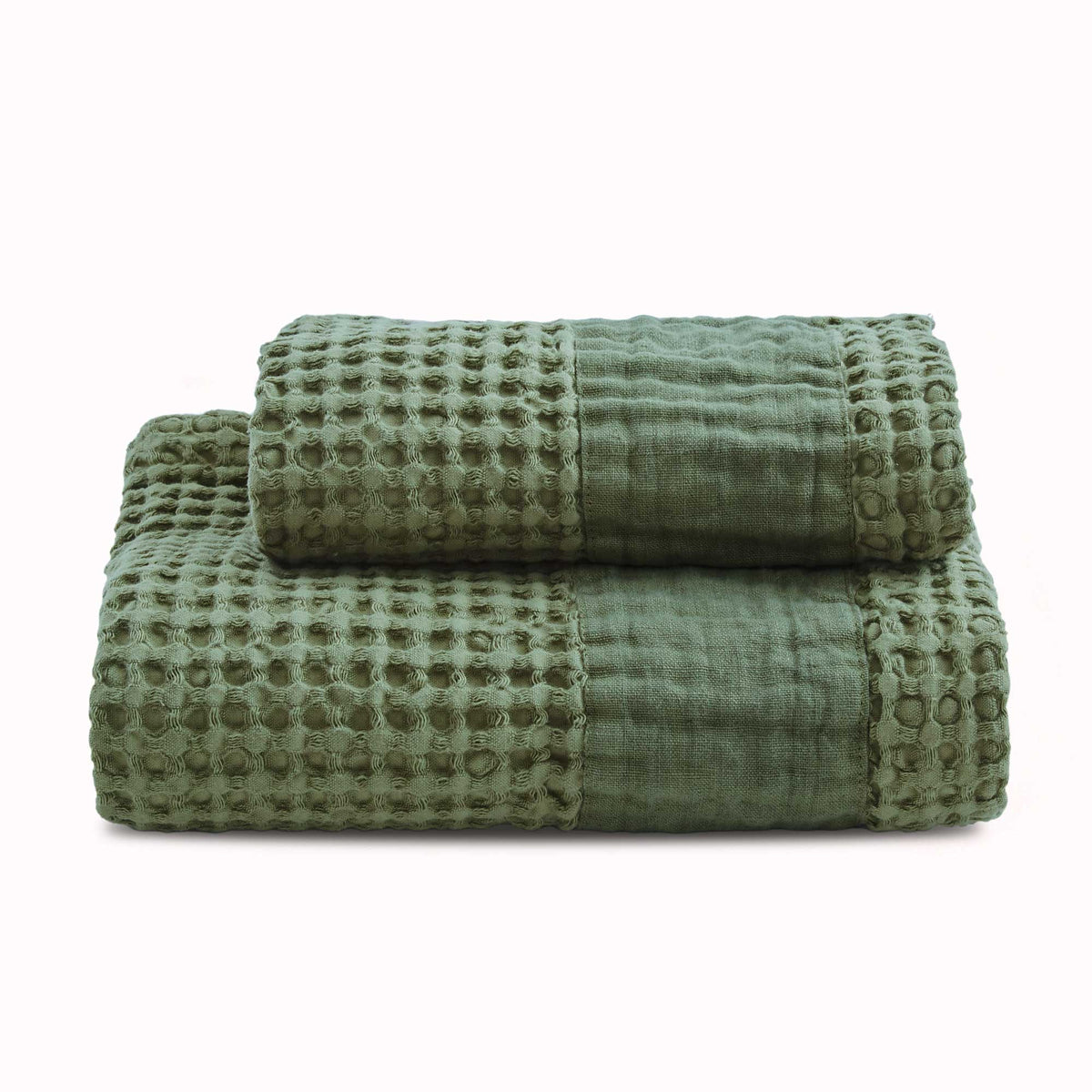 BIANCOPERLA SET ASCIUGAMANO 1+1 IN NIDO D'APE DI COTONE CON BALZA LINO MILANO