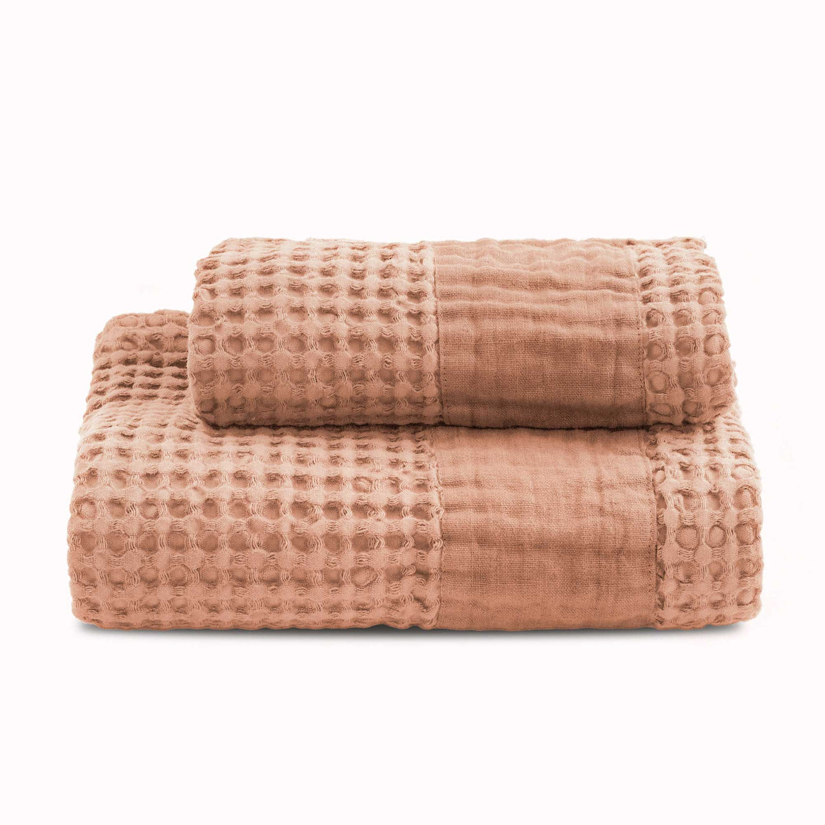 BIANCOPERLA SET ASCIUGAMANO 1+1 IN NIDO D'APE DI COTONE CON BALZA LINO MILANO