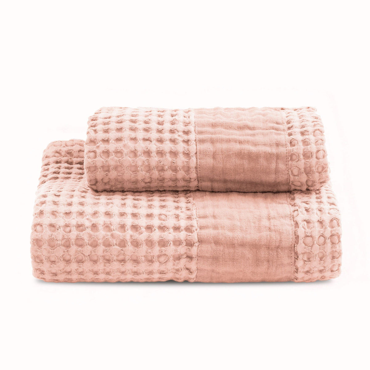 BIANCOPERLA SET ASCIUGAMANO 1+1 IN NIDO D'APE DI COTONE CON BALZA LINO MILANO