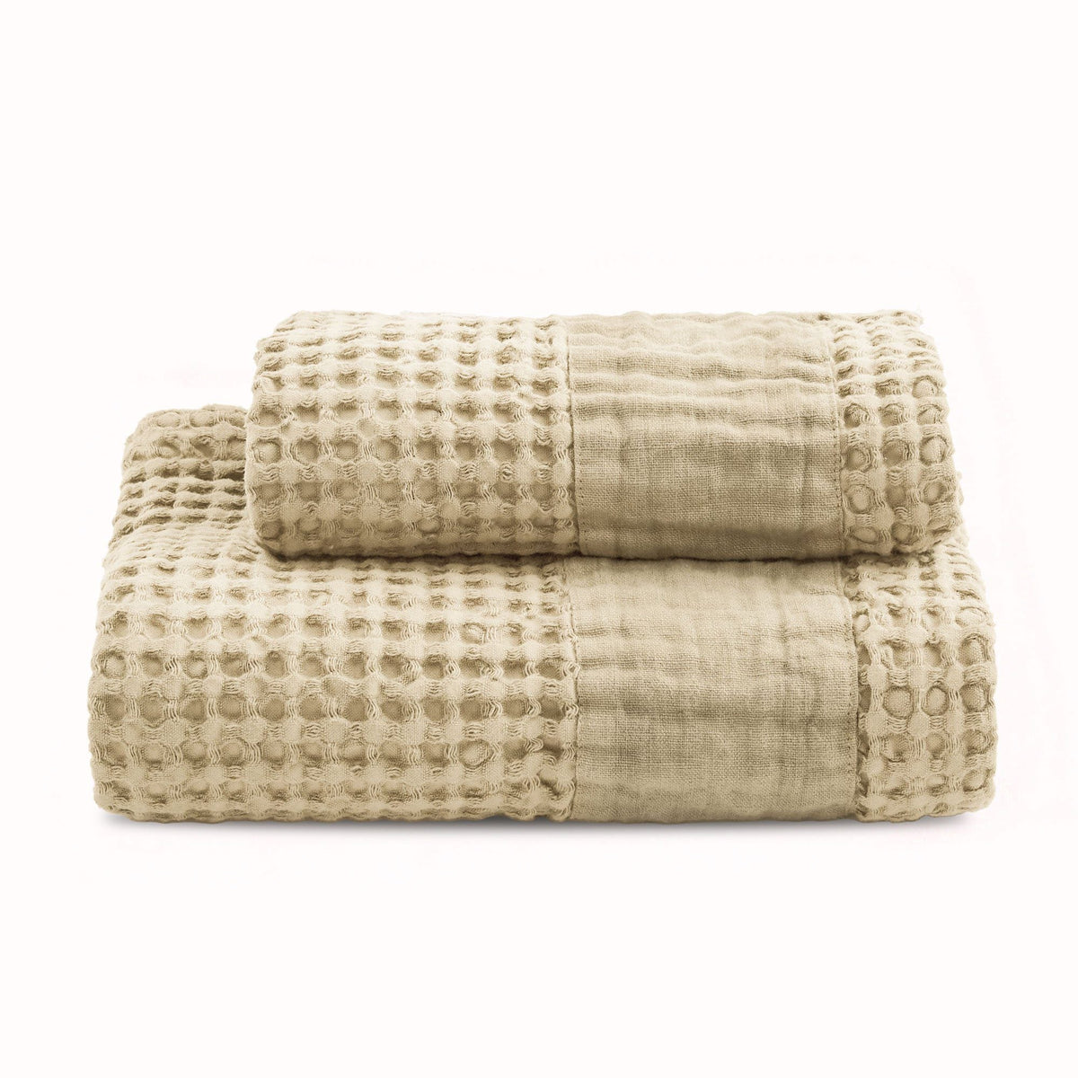 BIANCOPERLA SET ASCIUGAMANO 1+1 IN NIDO D'APE DI COTONE CON BALZA LINO MILANO