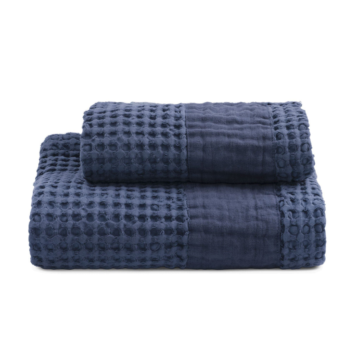 BIANCOPERLA SET ASCIUGAMANO 1+1 IN NIDO D'APE DI COTONE CON BALZA LINO MILANO