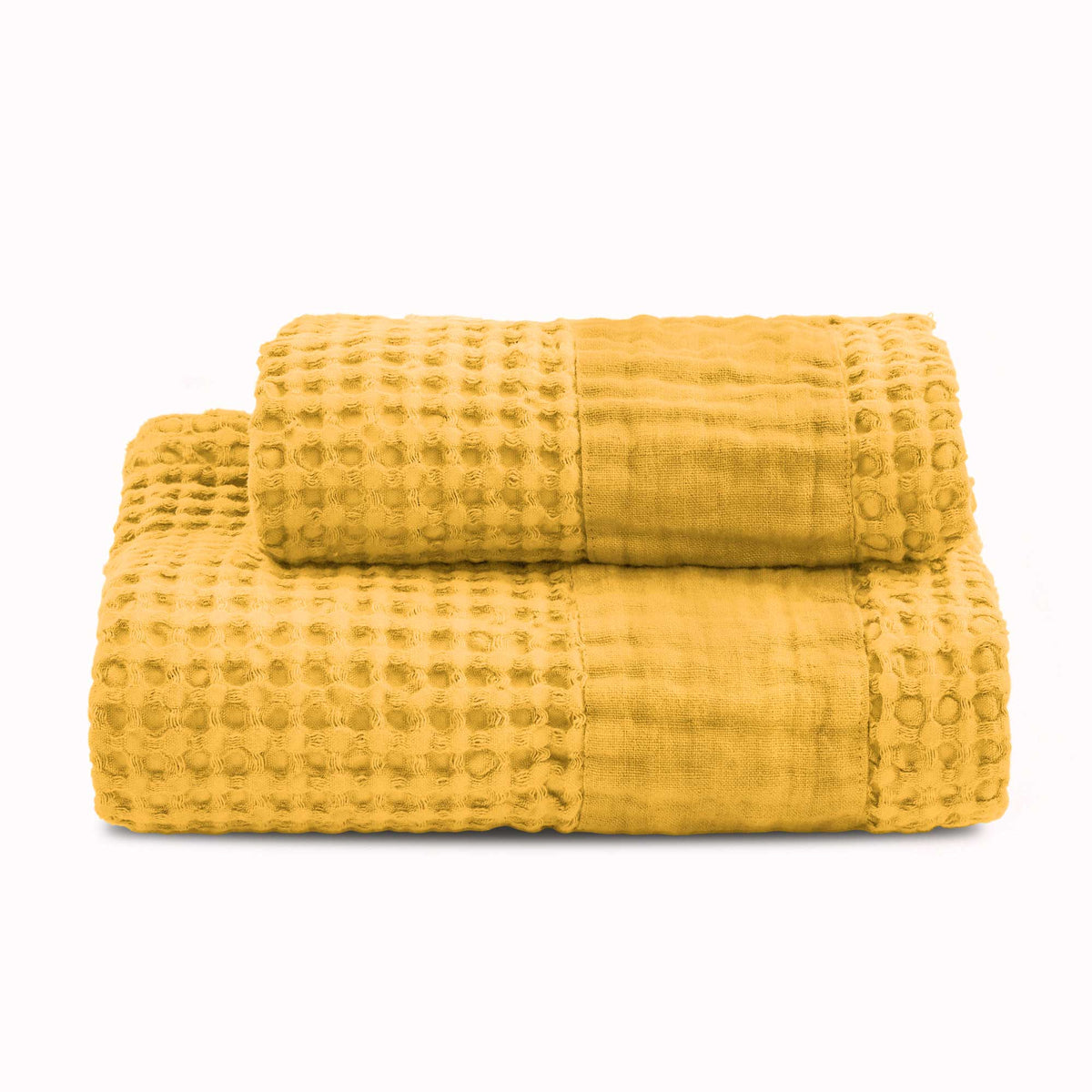 BIANCOPERLA SET ASCIUGAMANO 1+1 IN NIDO D'APE DI COTONE CON BALZA LINO MILANO