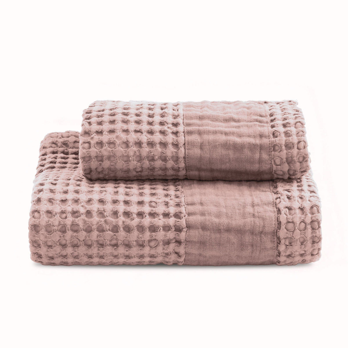 BIANCOPERLA SET ASCIUGAMANO 1+1 IN NIDO D'APE DI COTONE CON BALZA LINO MILANO