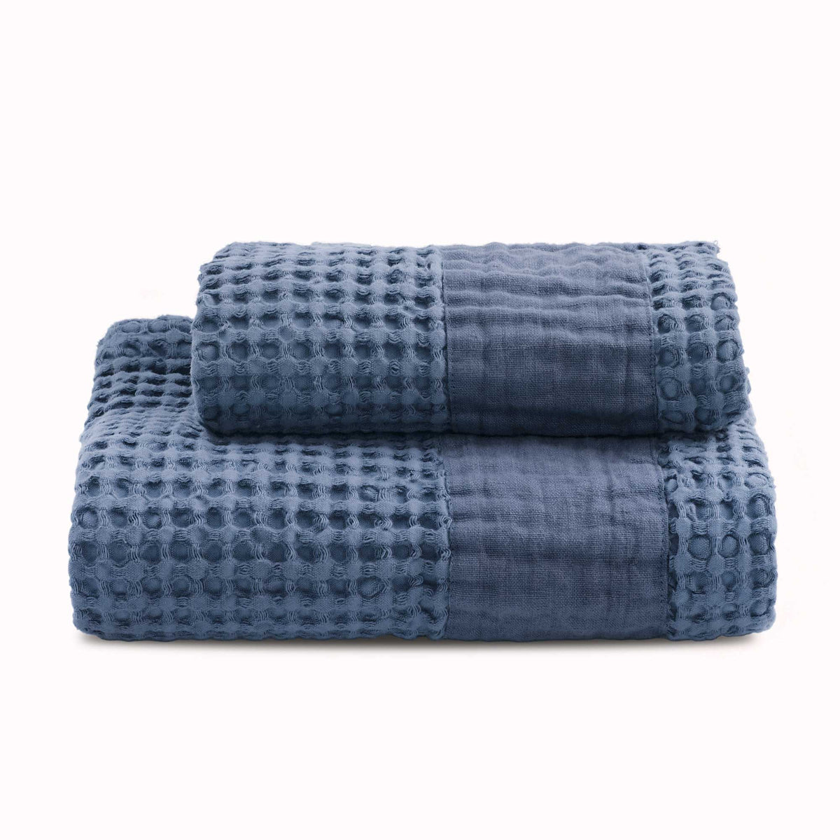 BIANCOPERLA SET ASCIUGAMANO 1+1 IN NIDO D'APE DI COTONE CON BALZA LINO MILANO