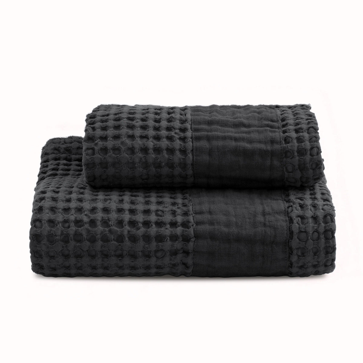 BIANCOPERLA SET ASCIUGAMANO 1+1 IN NIDO D'APE DI COTONE CON BALZA LINO MILANO