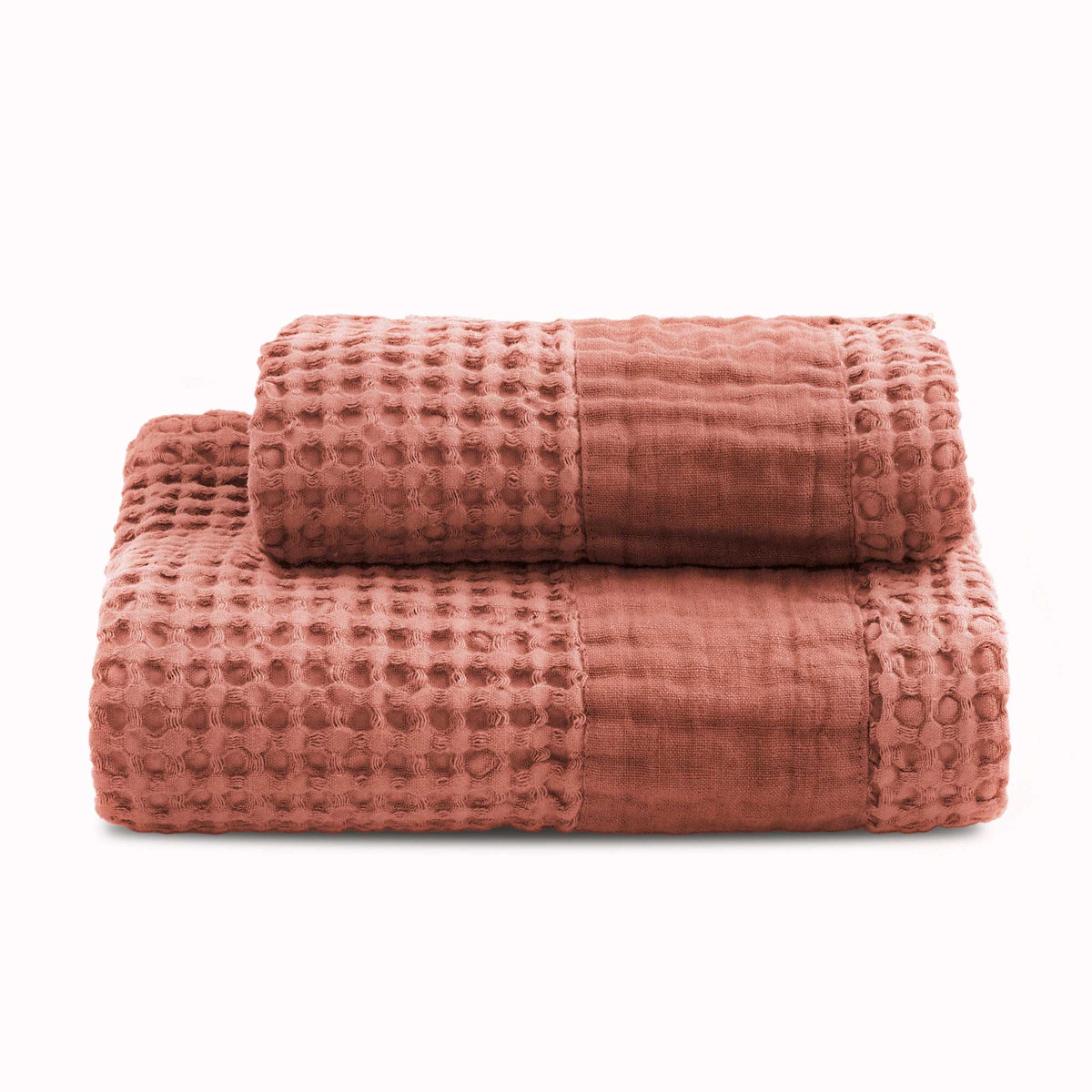 BIANCOPERLA SET ASCIUGAMANO 1+1 IN NIDO D'APE DI COTONE CON BALZA LINO MILANO