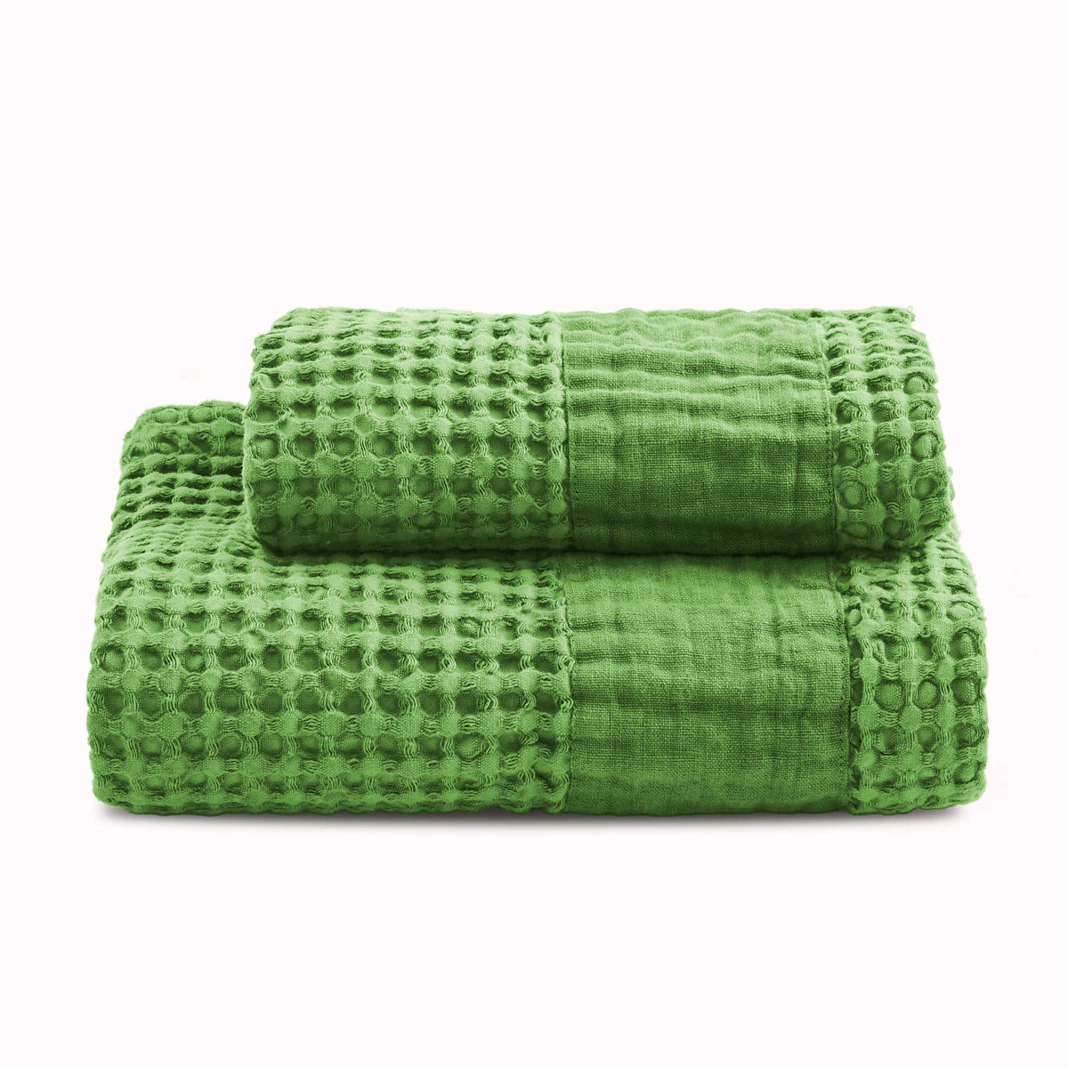 BIANCOPERLA SET ASCIUGAMANO 1+1 IN NIDO D'APE DI COTONE CON BALZA LINO MILANO