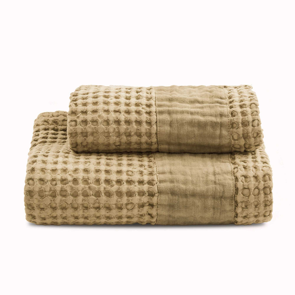 BIANCOPERLA SET ASCIUGAMANO 1+1 IN NIDO D'APE DI COTONE CON BALZA LINO MILANO