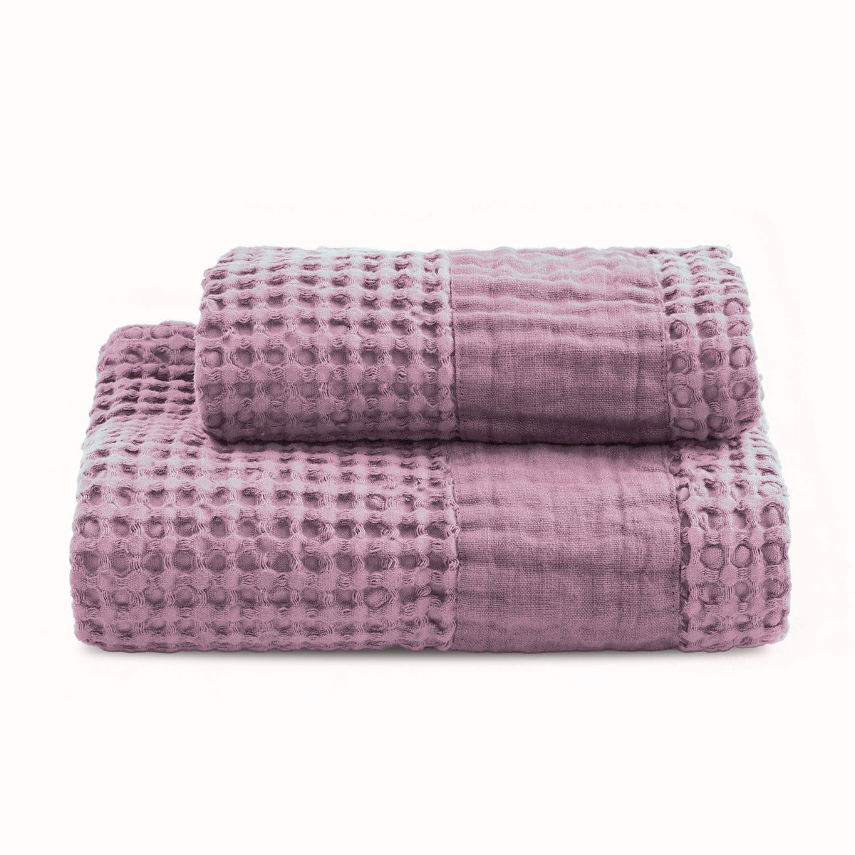 BIANCOPERLA SET ASCIUGAMANO 1+1 IN NIDO D'APE DI COTONE CON BALZA LINO MILANO