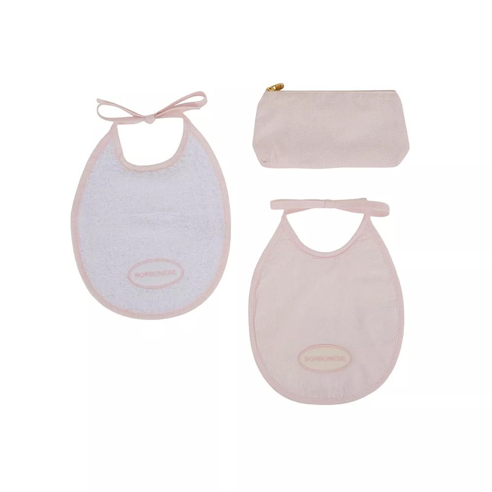 Borbonese Kids Trousse + 2 Bavaglini In Spugna Di Cotone Op Kids