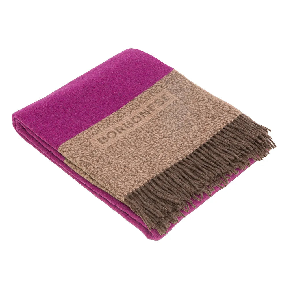 Borbonese Plaid In Calda Mista Lana Con Frange Avenue