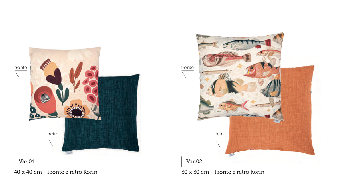 Maison Sucree' Cuscino Arredo In Tessuto Antimacchia Stampato Doubleface Latina