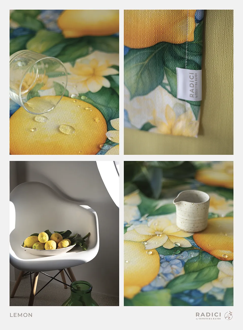 Tessitura Randi Runner In Tessuto Antimacchia Stampato Lemon