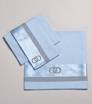 Liu Jo Baby Completo Lenzuola 3Pz Culla/Carrozzina In Cotone Raso Lurex Bl580B