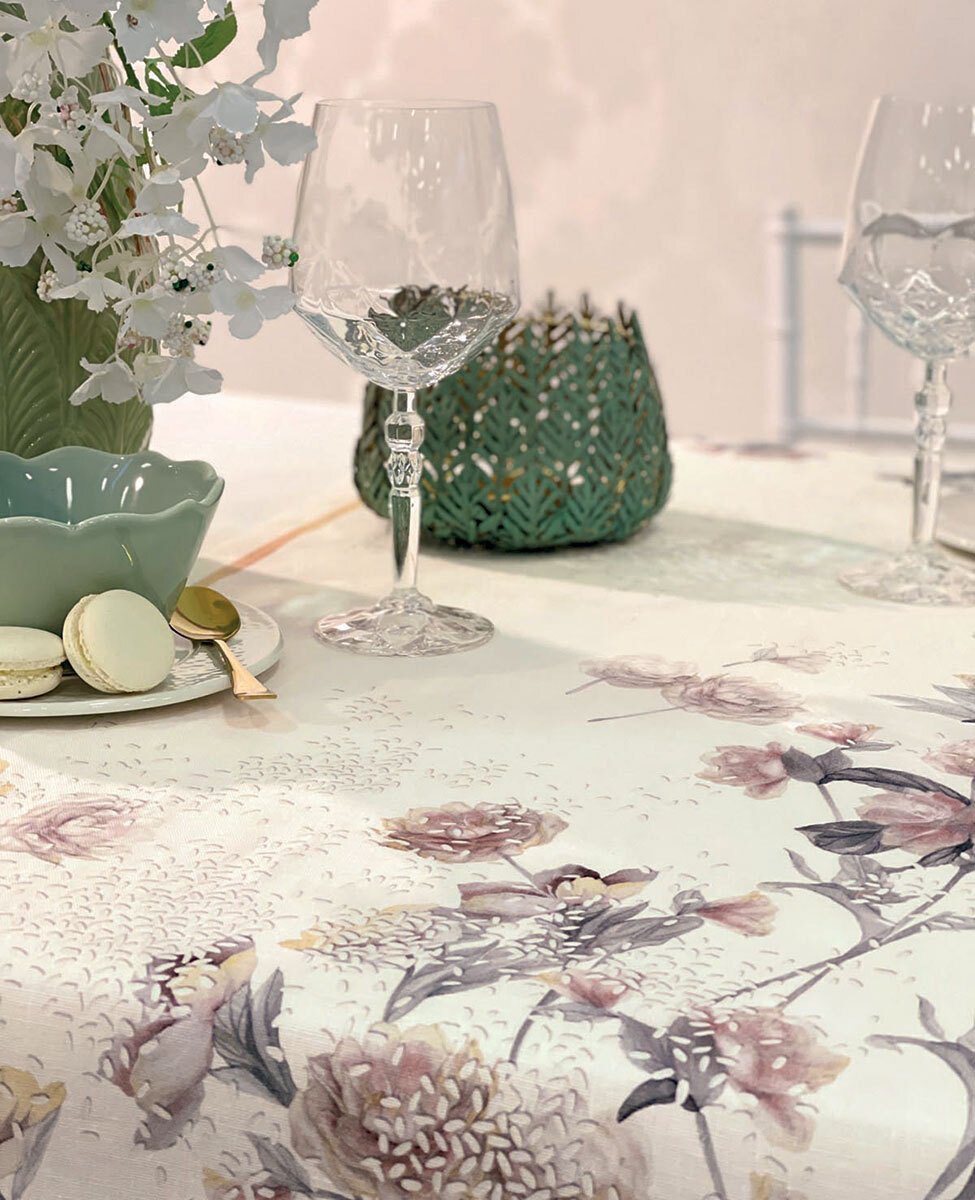 Blumarine Runner In Puro Lino Stampato Liala