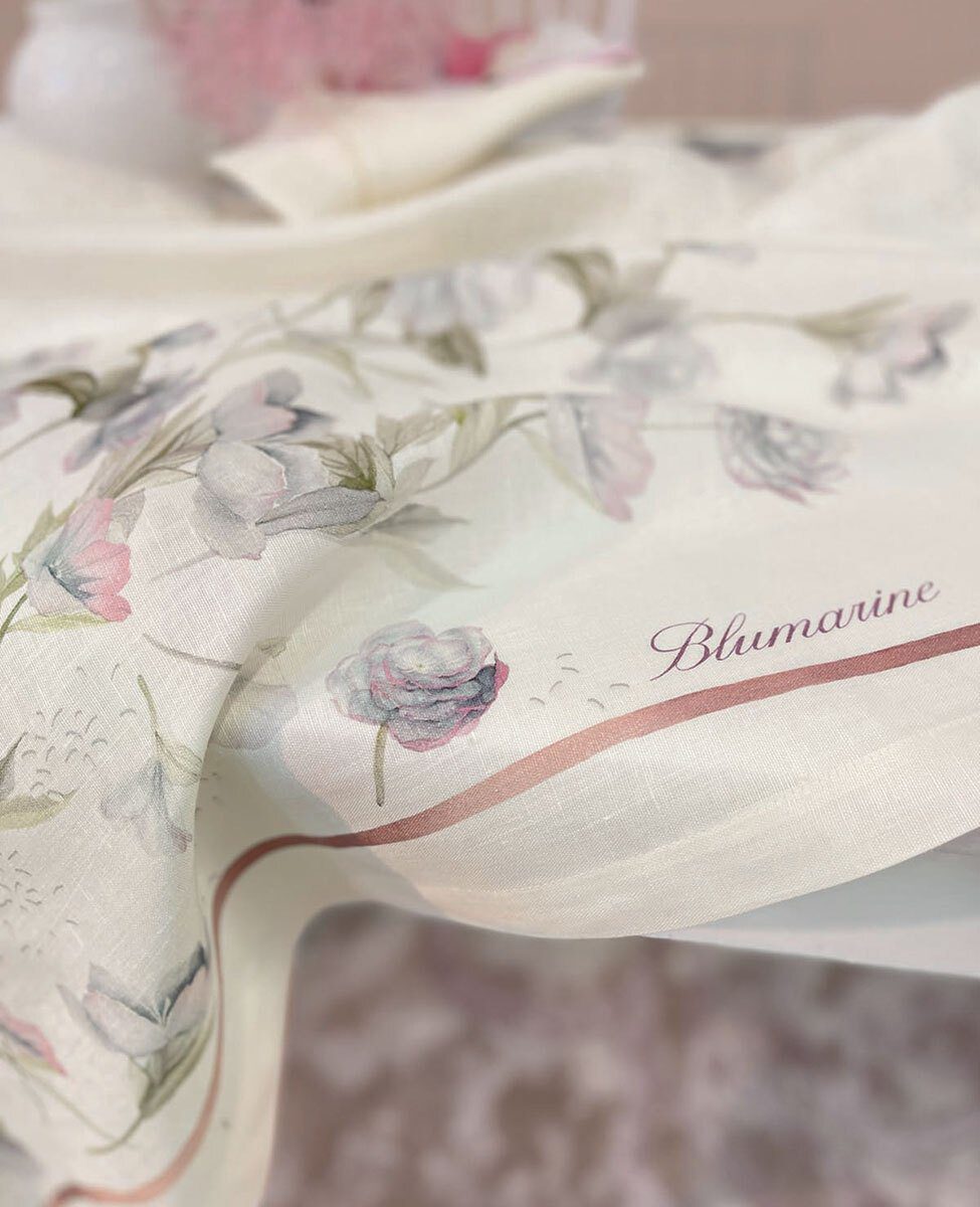 Blumarine Canovaccio In Puro Lino Stampato Liala