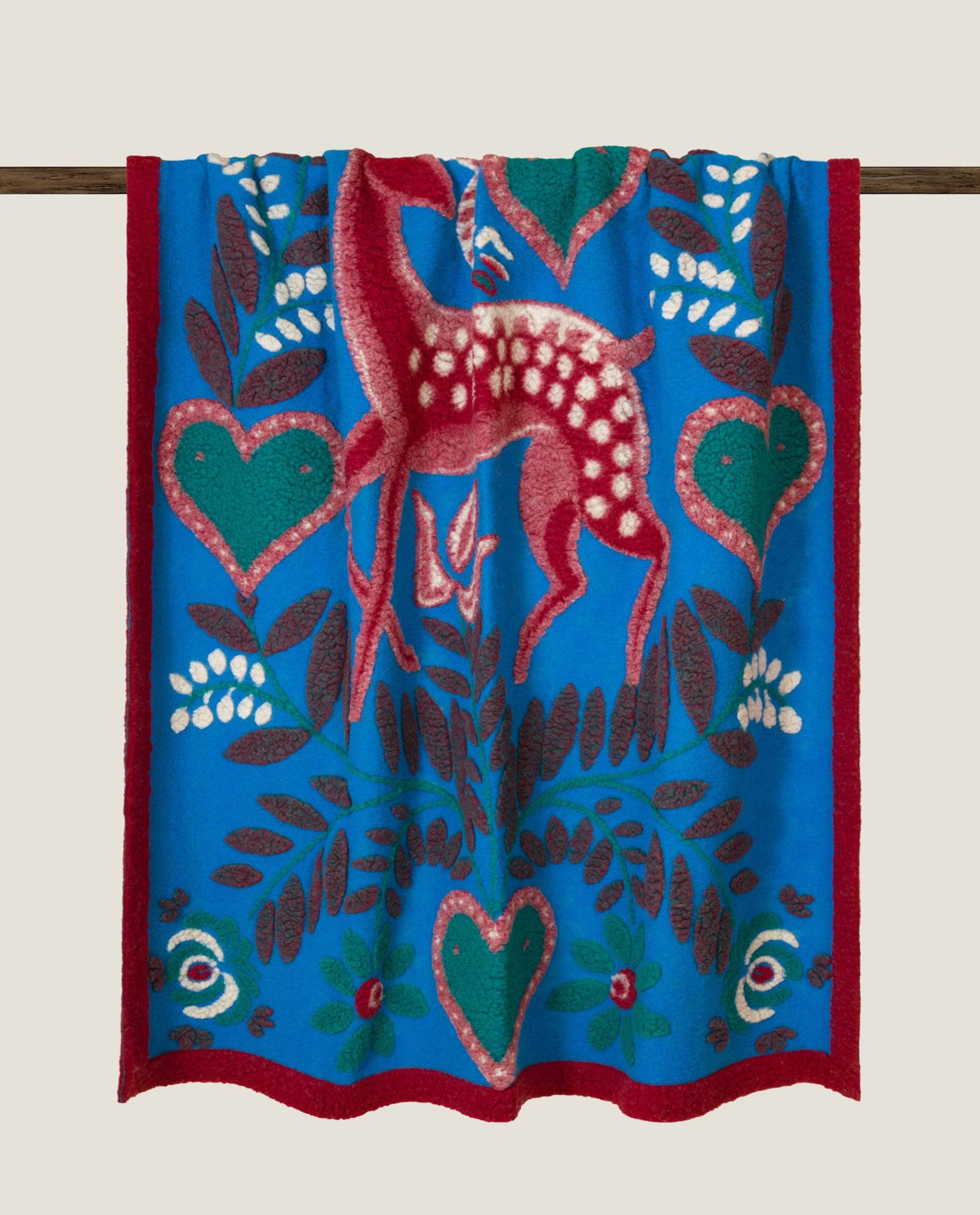 Frati Home Coperta Plaid In Lana Cotta Love Kiss me Deer
