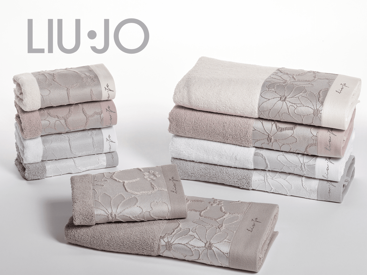 Liu Jo Set Asciugamani 1+1 In Spugna Di Cotone Con Bordo Jacquard Luminosa