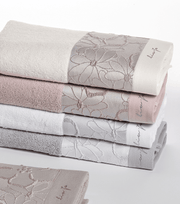 Liu Jo Set Asciugamani 1+1 In Spugna Di Cotone Con Bordo Jacquard Luminosa
