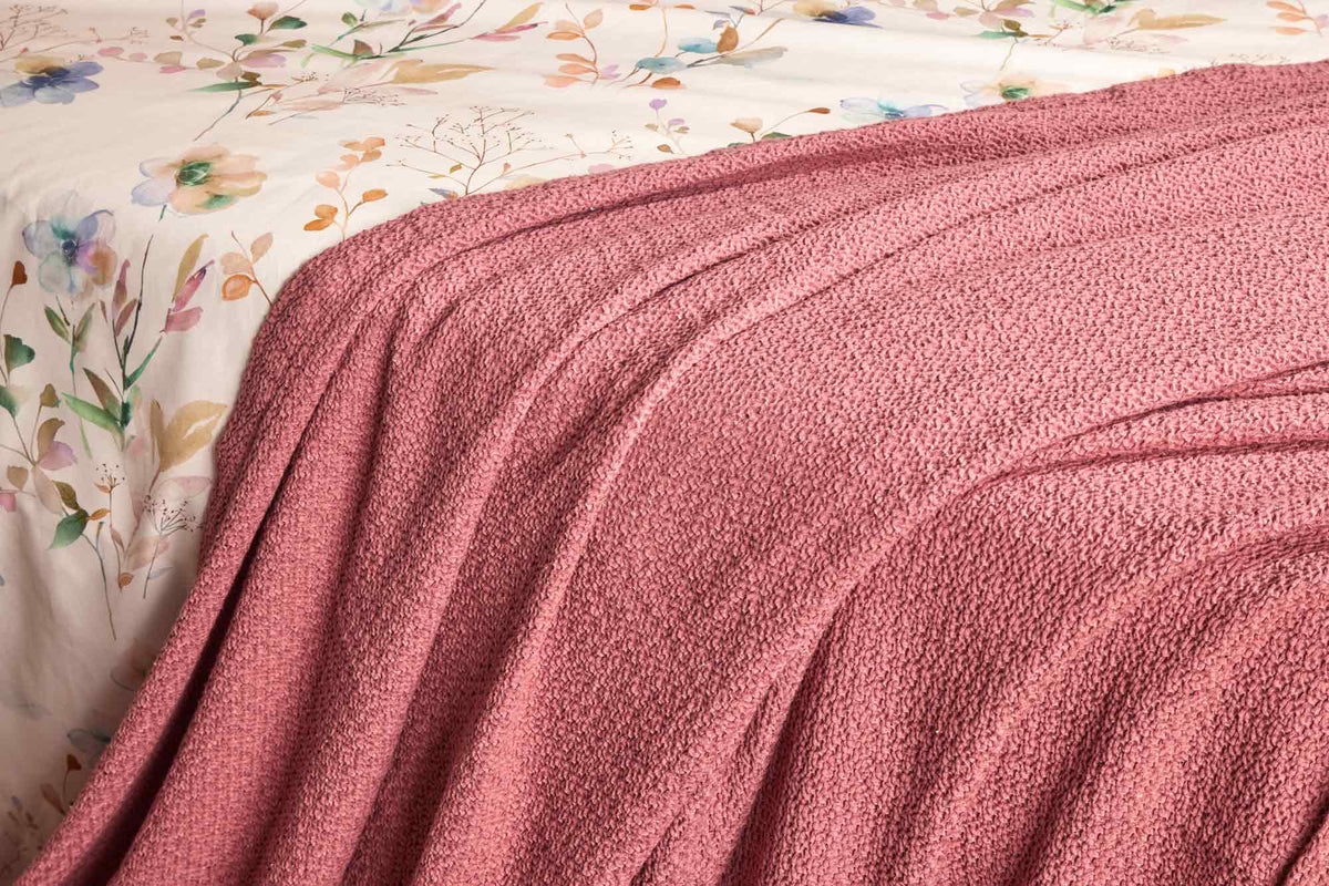 Biancoperla Copriletto Liscio Matrimoniale In Cotone Tinto In Capo Maiorca