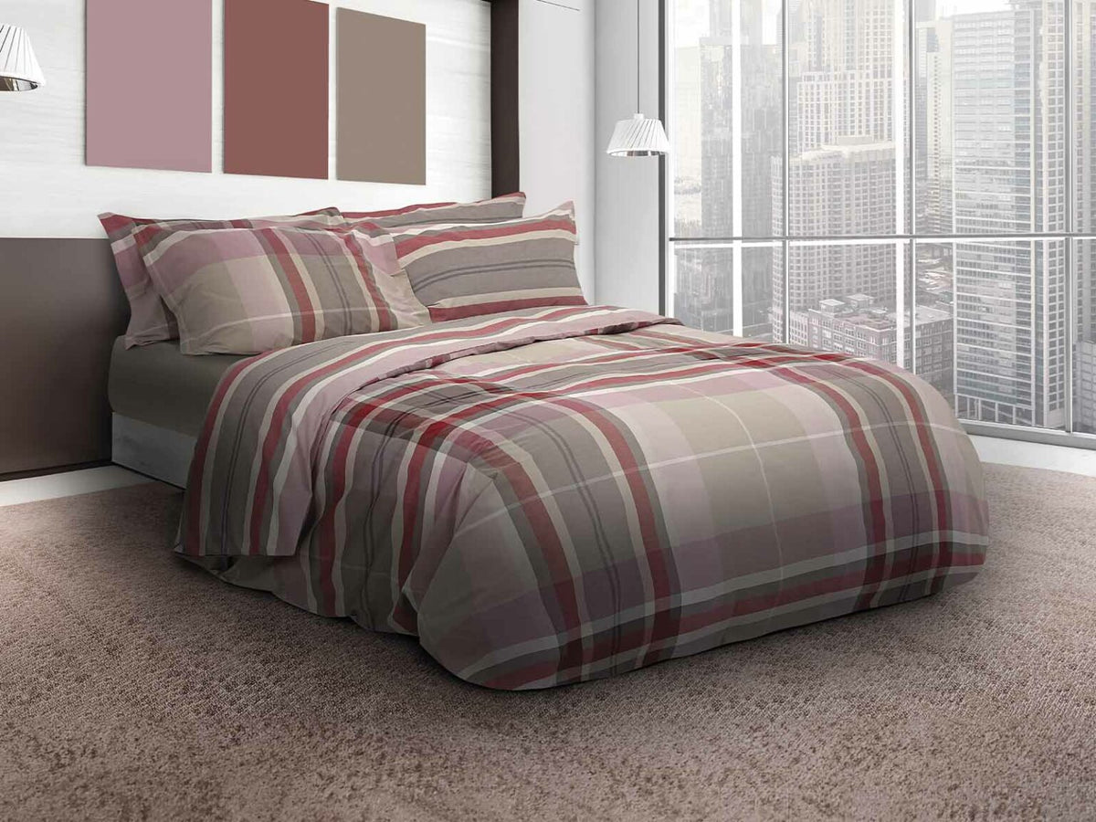 Daunex Parure Copripiumino Tinto In Filo Double Face Melrose