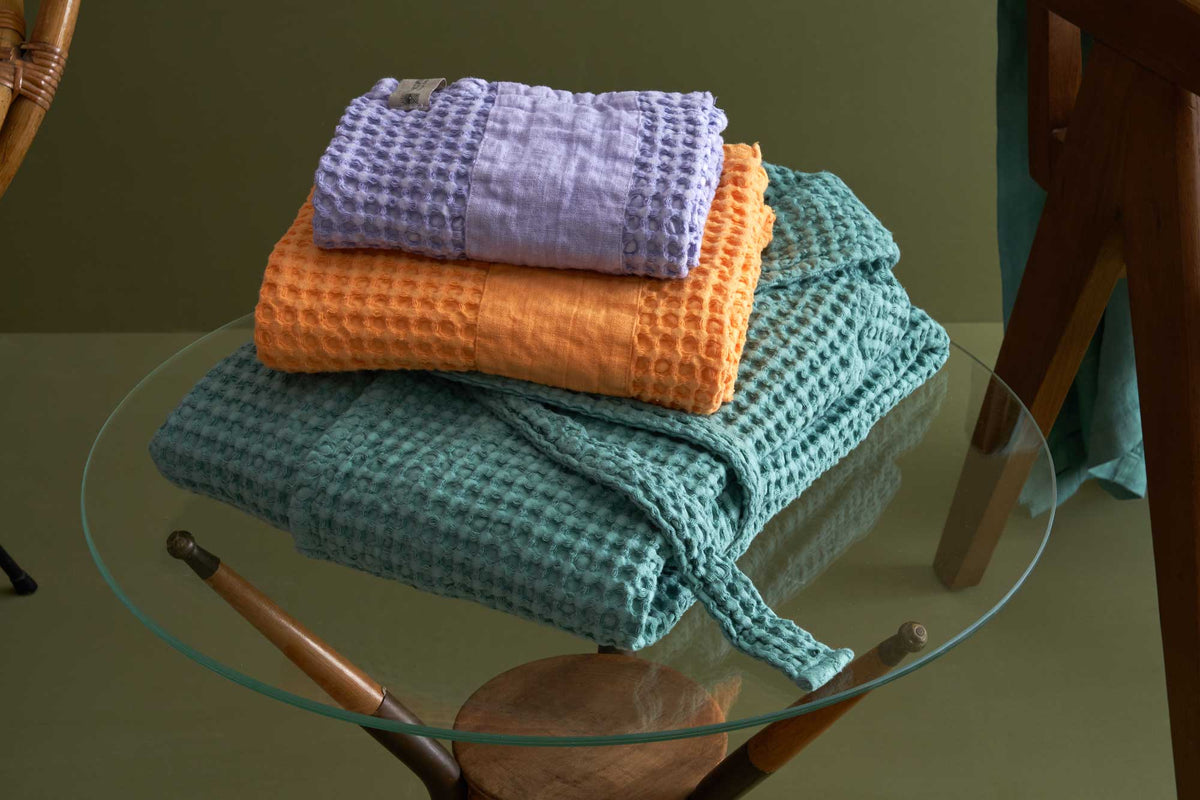 BIANCOPERLA SET ASCIUGAMANO 1+1 IN NIDO D'APE DI COTONE CON BALZA LINO MILANO