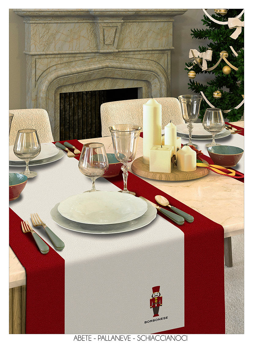 Borbonese Runner Natalizio In Puro Cotone Xmas