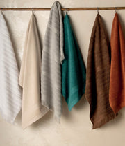 Lasa Home Set Asciugamani 1+1 In Spugna Di Cotone Organic Natural Bordo Pique'