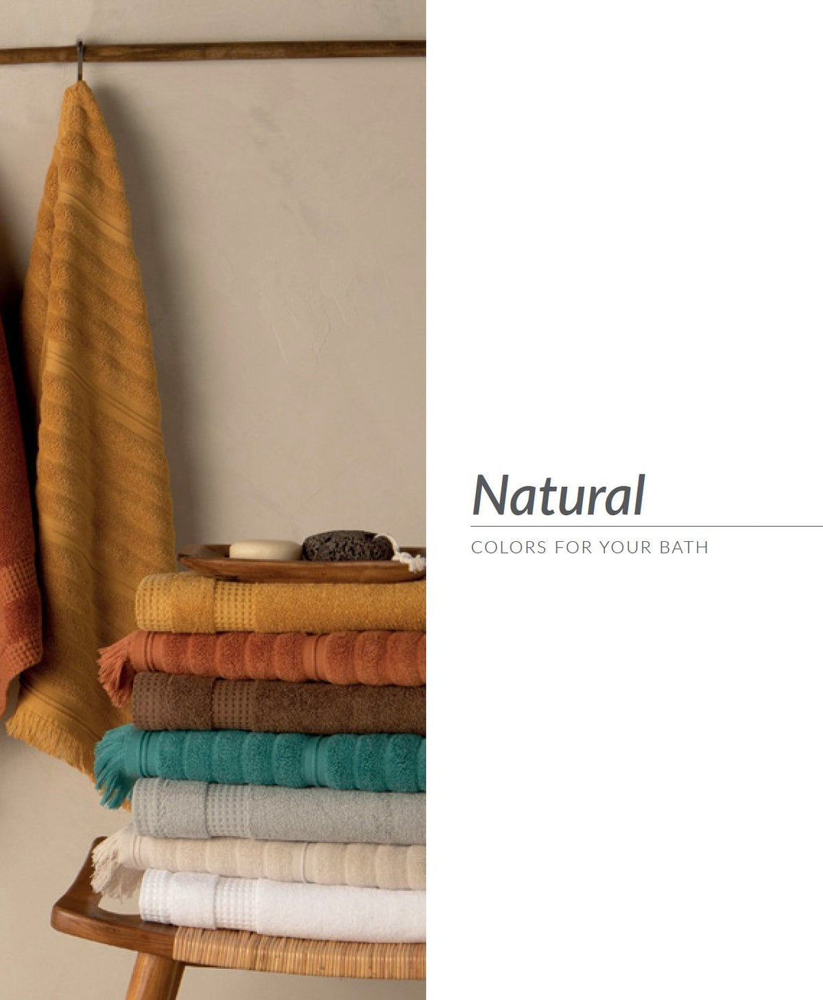 Lasa Home Set Asciugamani 1+1 In Spugna Di Cotone Organic Natural Bordo Pique'