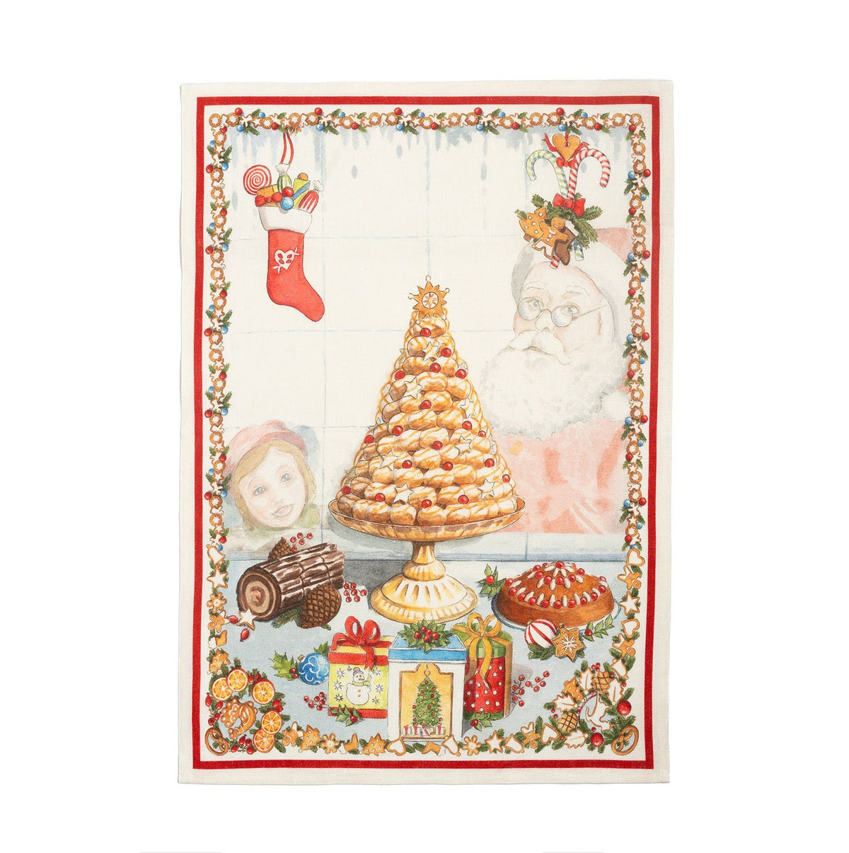 Tessitura Toscana Telerie Strofinaccio Natalizio In Lino Noel Gourman