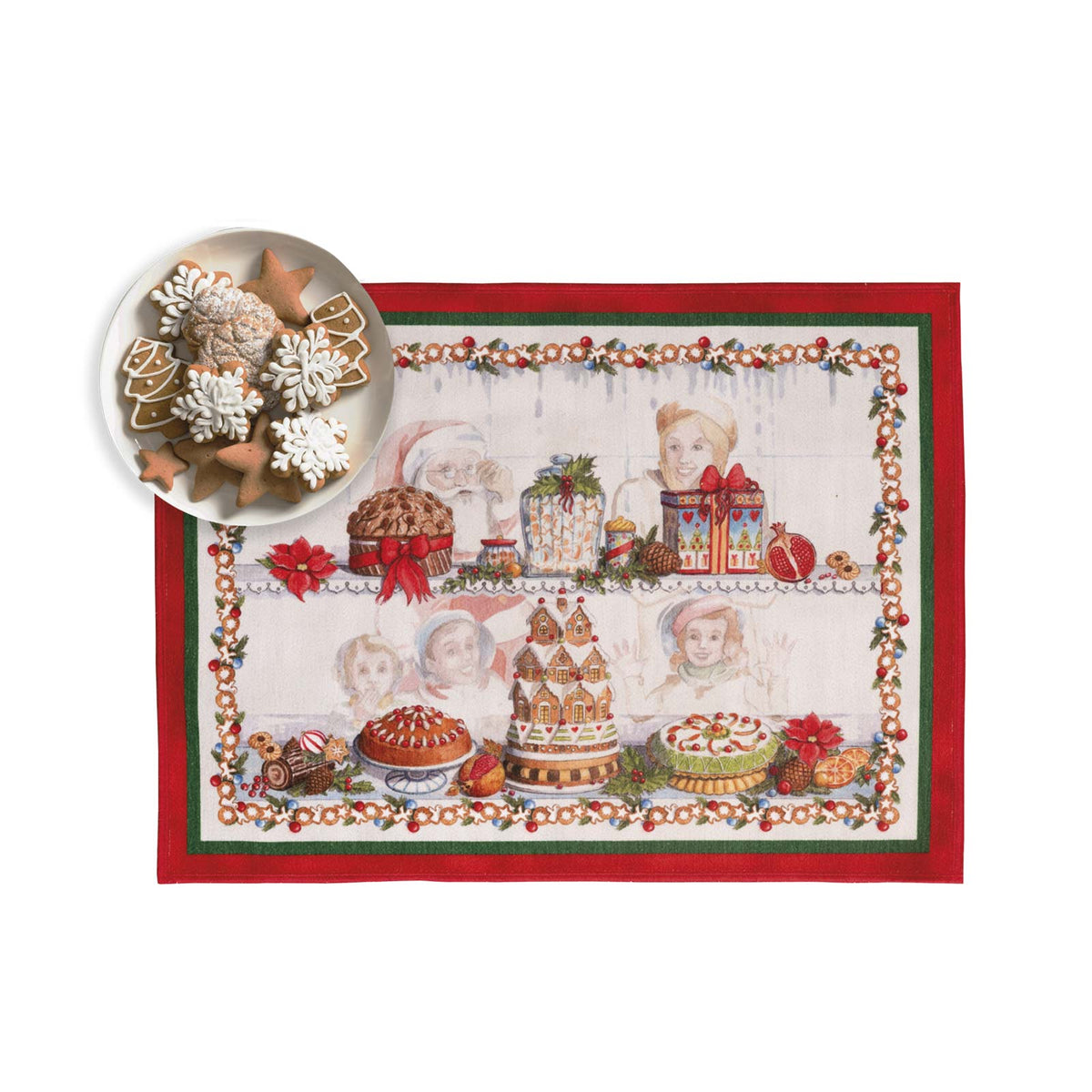 Tessitura Toscana Telerie Set 2 Tovagliette Americane Natalazie Mymat Noel Gourmand