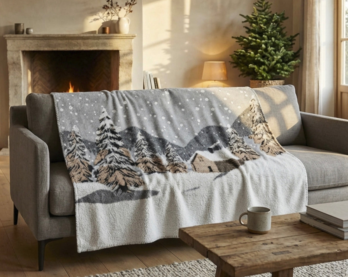 Daunex Plaid In Lana Cotta Paesaggio