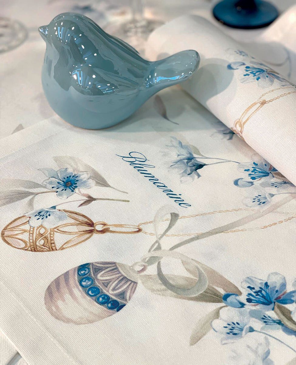 Blumarine Runner Di Pasqua In Panama Di Cotone Antimacchia Stampato Pasqua