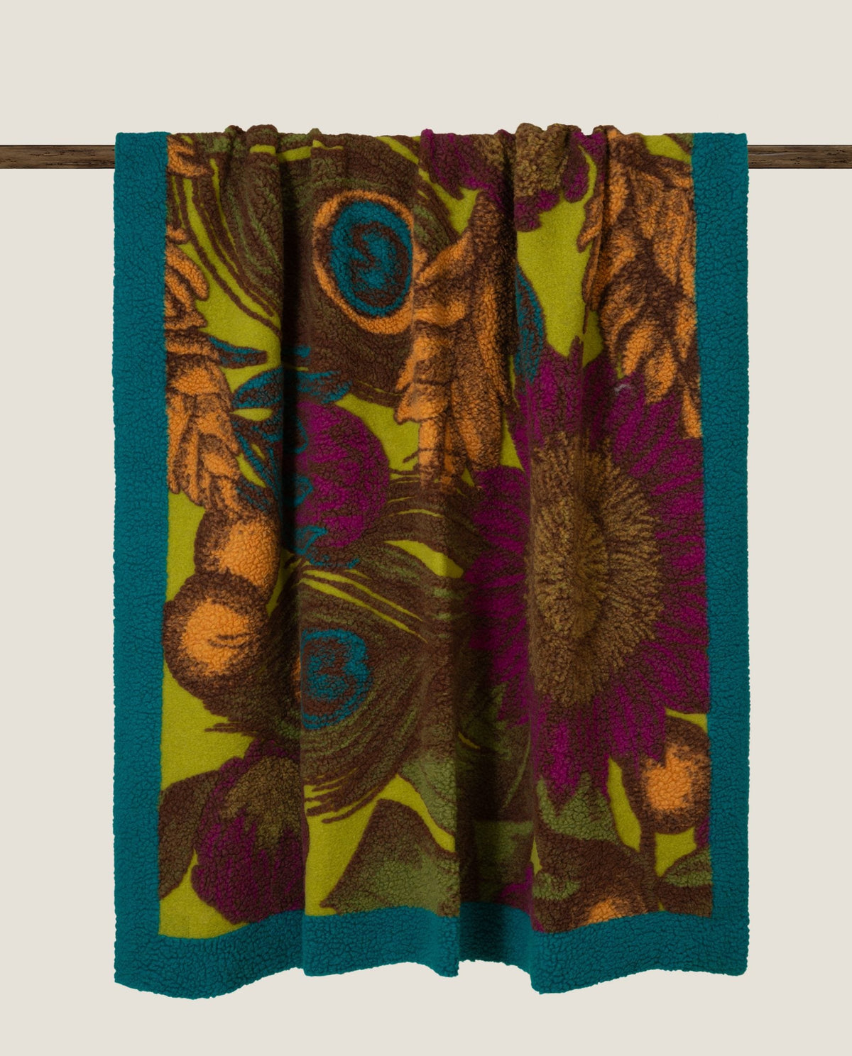 Frati Home Coperta Plaid In Lana Cotta Peacock
