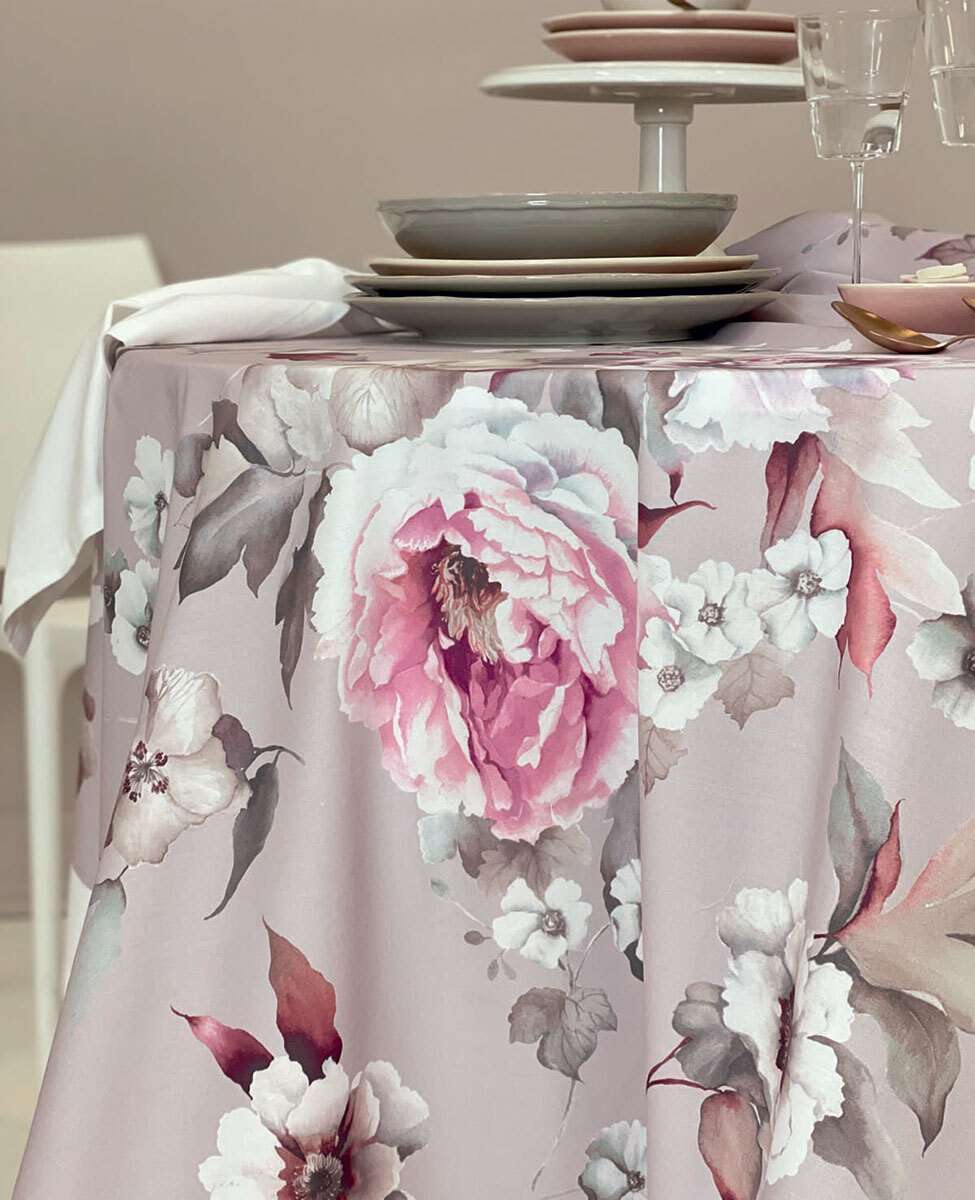 Svad Dondi Tovaglia In Cotone Stampato Peony