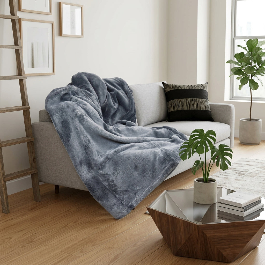 Daunex Plaid E Coperta In Morbido Pile Prime Antracite