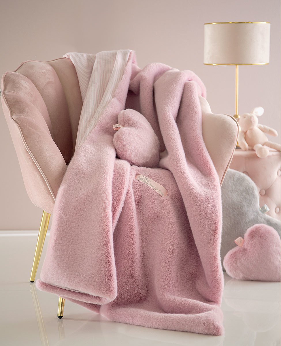 Blumarine Baby Plaid Culla In Pelliccia Eden
