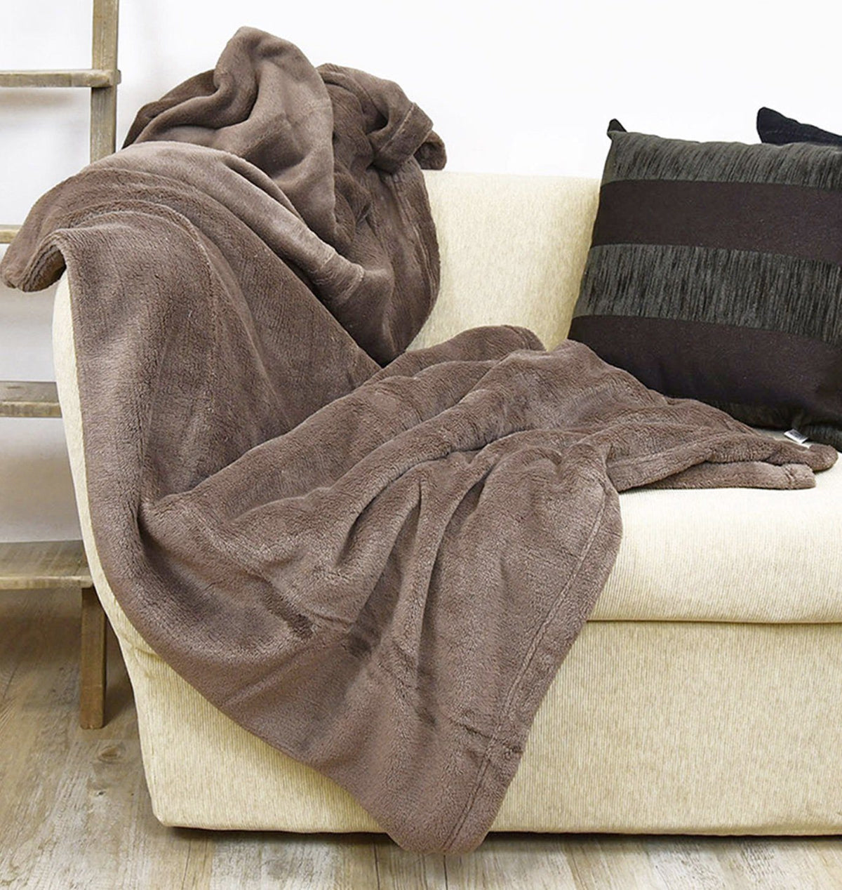 Daunex Plaid E Coperta In Morbido Pile Prime Tortora